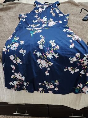 Floral Navy A-Line Skirt - Navy Floral